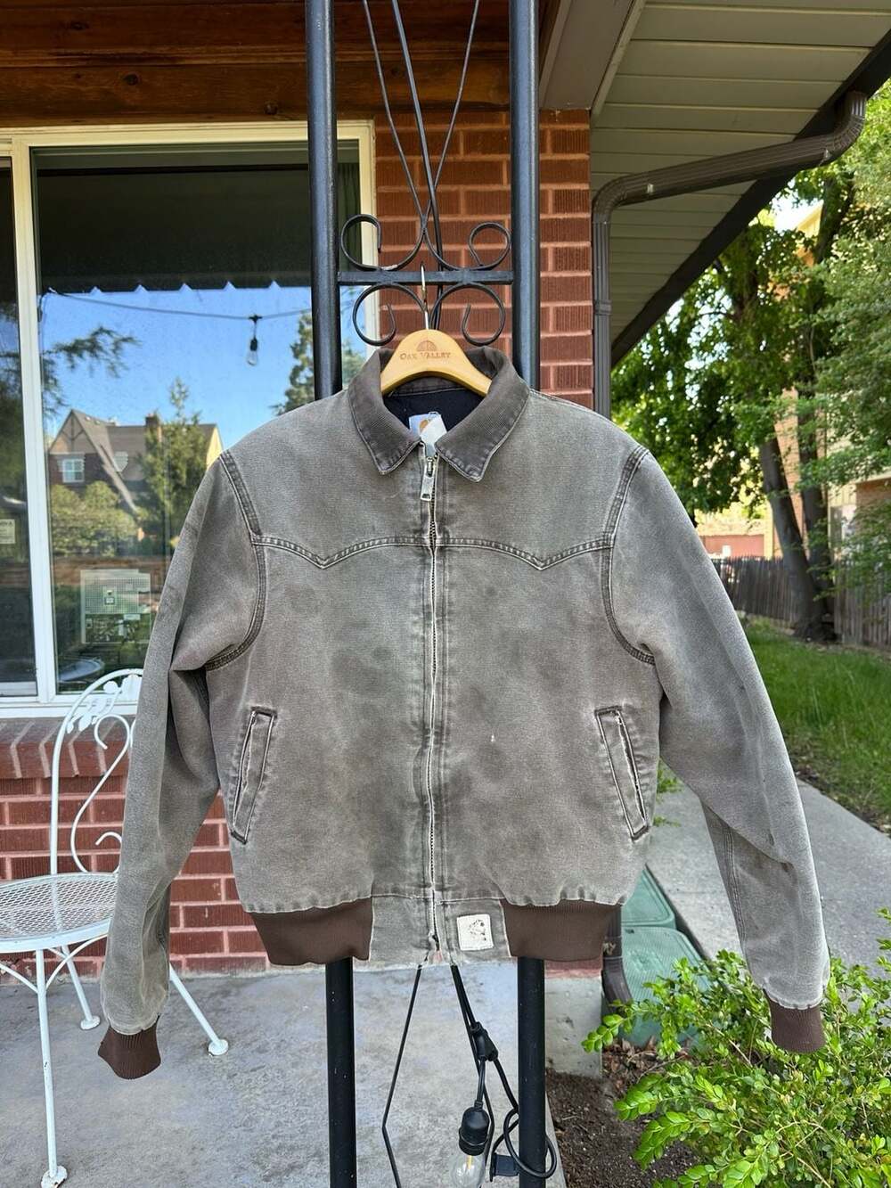 Vintage 80s/90s Carhartt Santa Fe bomber jacket small gorgeous distressing authe